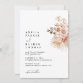 Minimalistische Boheemse Blooms Wedding Kaart (Voorkant)