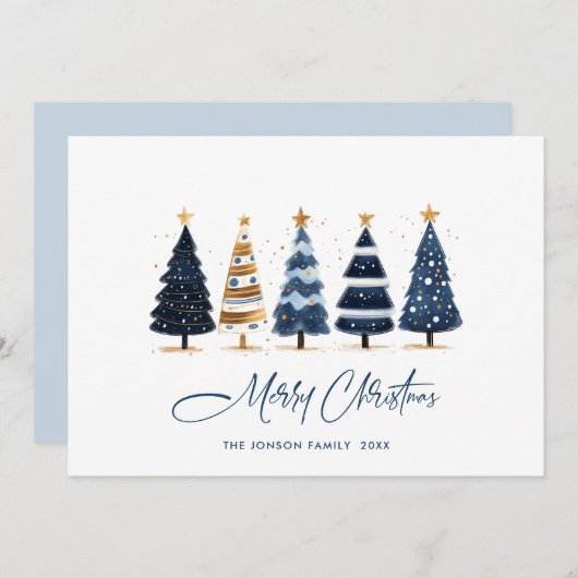 Minimalistische Boheemse dennenboom Kerstgroet Feestdagenkaart (Voorkant / Achterkant)