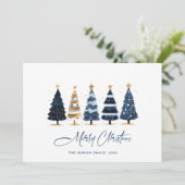 Minimalistische Boheemse dennenboom Kerstgroet Feestdagenkaart (Staand voorkant)