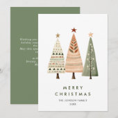 Minimalistische Boheemse dennenboom Kerstgroet Feestdagenkaart (Voorkant / Achterkant)
