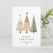 Minimalistische Boheemse dennenboom Kerstgroet Feestdagenkaart (Staand voorkant)