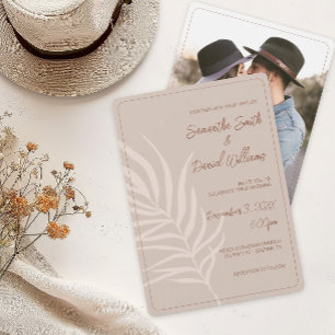 Minimalistische Boheemse foto bruiloft Kaart