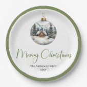 Minimalistische Boheemse Kerstscene Aardetone Bord (Voorkant)