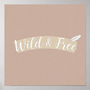 Minimalistische Boheemse Kunst: Wilde en Vrije Vee Poster