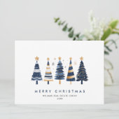 Minimalistische Boheemse Pine Tree Christmas Corpo Feestdagenkaart (Staand voorkant)