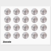 Minimalistische bohemian afbeelding bruiloft dank  ronde sticker (Vel)