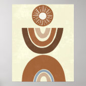 Minimalistische Boho Aardetone Regenboog Muur Kuns Poster (Voorkant)