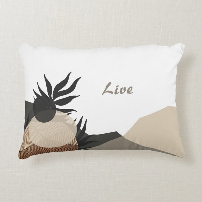 Minimalistische Boho Aardtinten Accent Kussen (Voorkant)