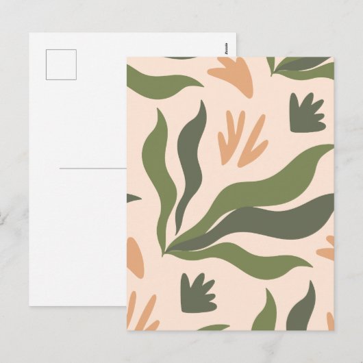 Minimalistische boho abstract feestdagenkaart (Voorkant / Achterkant)