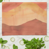 Minimalistische Boho Abstracte Berglandschap Theedoek (Gevouwen)