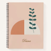 Minimalistische Boho Abstracte Botanische Kunst Notitieboek (Voorkant)