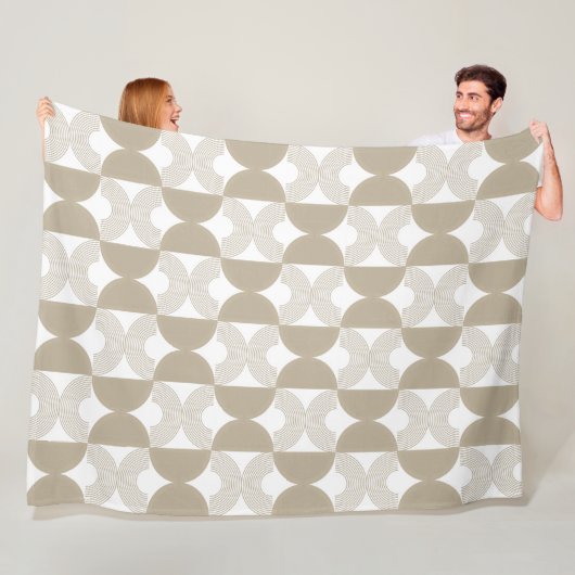 Minimalistische Boho Abstracte Geometrische Boog P Fleece Deken (In situ)