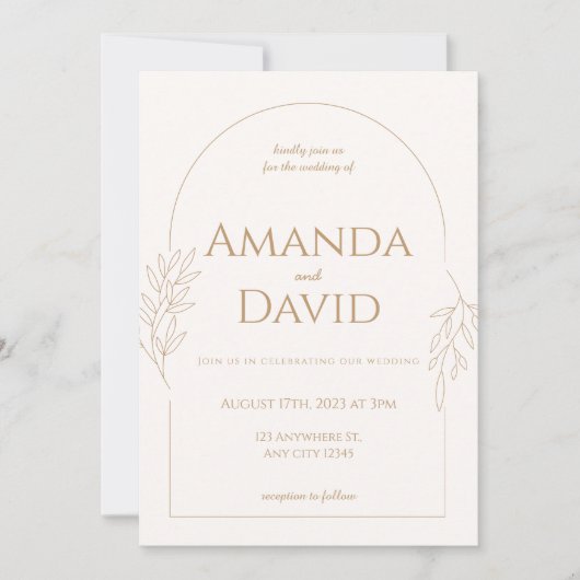 Minimalistische Boho Arch bruiloft uitnodiging (Voorkant)