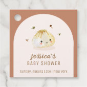 Minimalistische Boho Arch Chinees Dumpling Baby sh Bedankjes Labels (Voorkant)