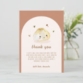 Minimalistische Boho Arch Chinees Dumpling Baby sh Bedankkaart (Staand voorkant)