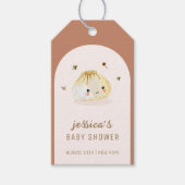 Minimalistische Boho Arch Chinees Dumpling Baby sh Cadeaulabel (Voorkant)