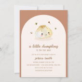 Minimalistische Boho Arch Chinees Dumpling Baby sh Kaart (Voorkant)