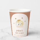 Minimalistische Boho Arch Chinees Dumpling Baby sh Papieren Bekers (Voorkant)