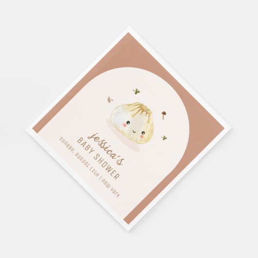 Minimalistische Boho Arch Chinees Dumpling Baby sh Servet (Hoek)