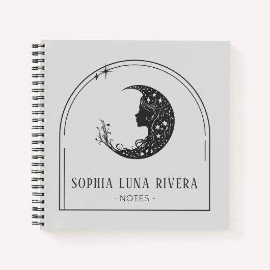 Minimalistische Boho Arch hemelse halve maan Notitieboek (Voorkant)
