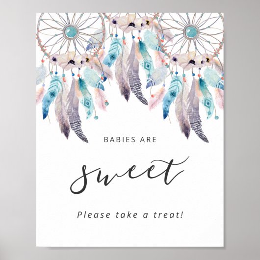 Minimalistische Boho Baby shower baby's zijn zoete Poster (Voorkant)