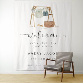 Minimalistische Boho Baby Shower Kleding Welkomstb Wandkleed