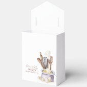 Minimalistische Boho Bakery Chef Baby shower Bedankdoosjes (Open)