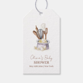 Minimalistische Boho Bakery Chef Baby shower Gift  Cadeaulabel