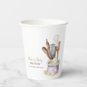 Minimalistische Boho Bakery Chef Baby shower Papieren Bekers (Achterkant)