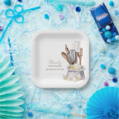 Minimalistische Boho Bakery Chef Baby shower Papieren Bordje (Feest)