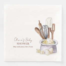 Minimalistische Boho Bakery Chef Baby shower Servet