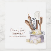 Minimalistische Boho Bakery Chef Baby shower Wijnl Wijn Etiket (Enkel label)