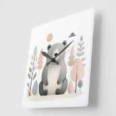 Minimalistische Boho Beer Bossen Schattigee kinder Vierkante Klok (Hoek)
