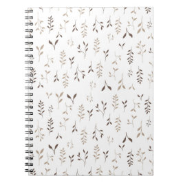 Minimalistische Boho Beige Bruine Botanische Bladp Notitieboek
