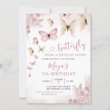 Minimalistische Boho Beige en Butterfly Birthday