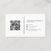 Minimalistische Boho Beige QR Code Modern Visitekaartje (Achterkant)