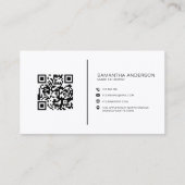 Minimalistische Boho Beige QR Code Modern Visitekaartje (Achterkant)