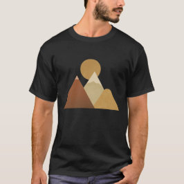 Minimalistische Boho Bergen en Zon Landschap T-shirt