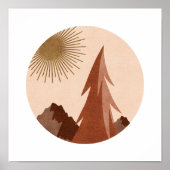Minimalistische Boho Berglandschap Kunstposter Poster (Voorkant)