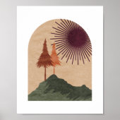 Minimalistische Boho Berglandschapskunst Poster (Voorkant)