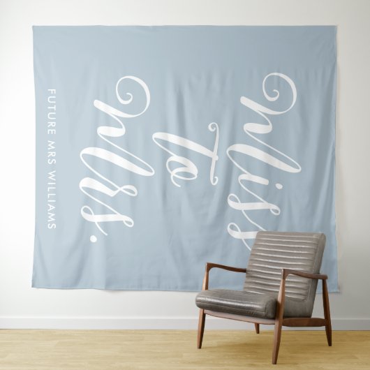 minimalistische boho blauwe bruidsbabyshower achte wandkleed (In Situ (horizontaal))