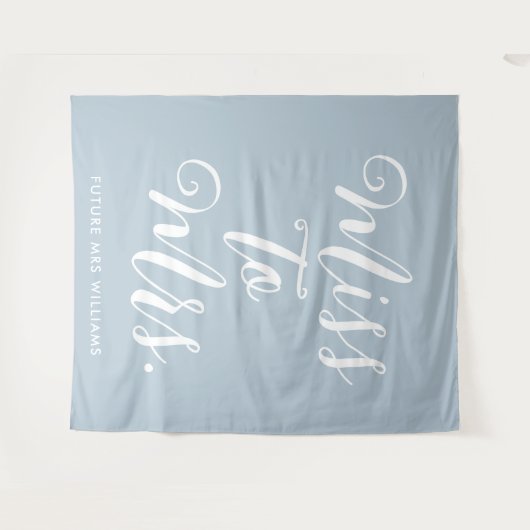 minimalistische boho blauwe bruidsbabyshower achte wandkleed (Voorkant (horizontaal))