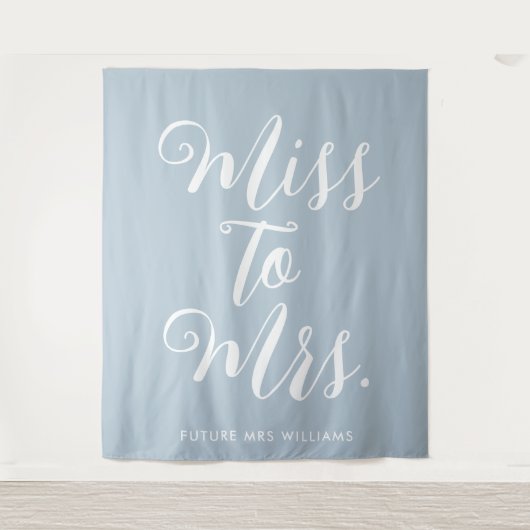 minimalistische boho blauwe bruidsbabyshower achte wandkleed (Voorkant)