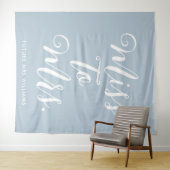 minimalistische boho blauwe bruidsfeest achtergron wandkleed (In Situ (horizontaal))