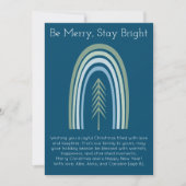 Minimalistische Boho Blauwgroen Mint Regenboog Ker Feestdagenkaart (Voorkant)