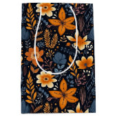 Minimalistische Boho bloemen herfst Medium Cadeauzakje (Voorkant)