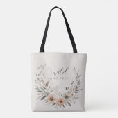 Minimalistische Boho Bloemen in Ivoor en Blush Tote Bag (Achterkant)
