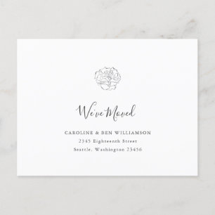 Minimalistische Boho Bloemige We Zijn Verhuisd Wit Briefkaart
