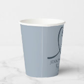 Minimalistische Boho Blue handgeschreven elegante  Papieren Bekers (Rechts)