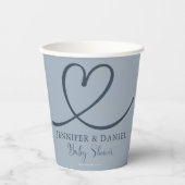 Minimalistische Boho Blue handgeschreven elegante  Papieren Bekers (Voorkant)